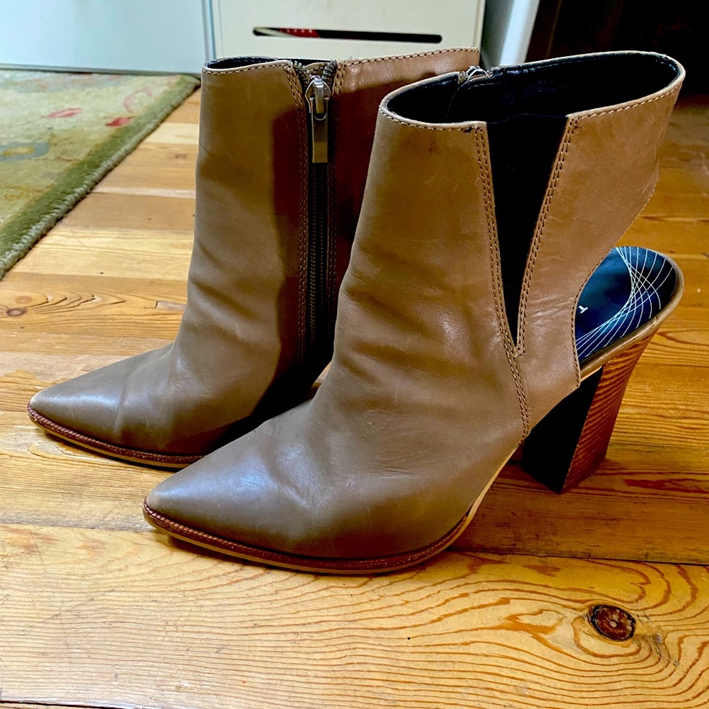 Trouvé Leather booty with open heal